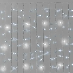Гирлянда Занавес 2×1.5 м Белый с Мерцанием, 220В, 300 LED, Провод Прозрачный ПВХ, IP65