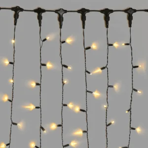 Гирлянда-занавес 2×6 м, Тепло-Белый Статика, 1000 LED, чёрная резина, IP65, 220 В