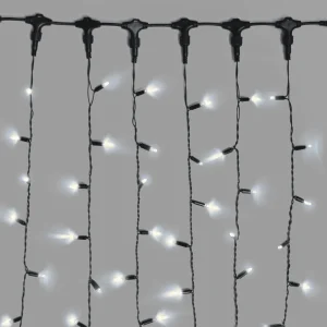 Гирлянда-занавес 2×6 м, Белый Статика, 1000 LED, чёрная резина, IP65, 220 В