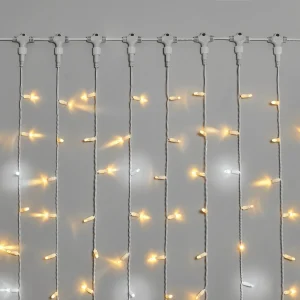 Гирлянда-занавес 2×6 м, Тепло-Белый Статика, 1000 LED, белая резина, IP65, 220 В