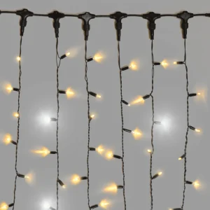 Гирлянда Занавес 2×9 м. Теплый Белый 220В, 1500 LED, Провод Черная Резина, Мерцающий, IP65