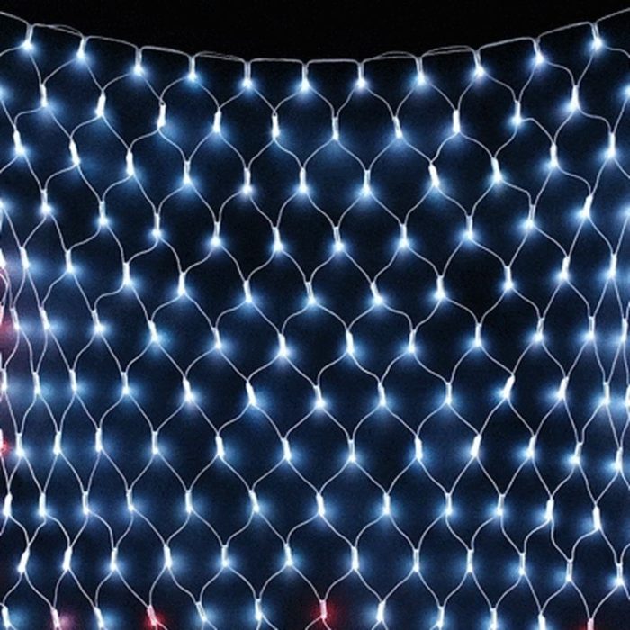 ПРИМЕР(LTC) Светодиодная Сеть 2x2 м Разноцветная с Контроллером 220В, 400 LED, Провод Белый Каучук, IP65
