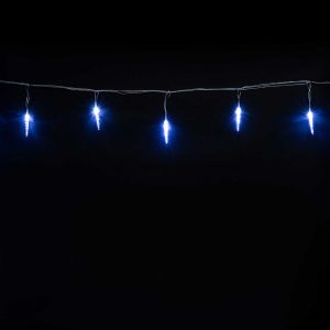 Гирлянда Сосульки 4 м, белый свет, 24В, 16 LED, шаг 100 см, свесы 9 см, провод прозрачный ПВХ, IP54