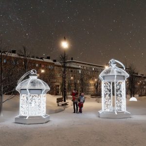 Комплект световых фигуры для улицы «Морозные фонари»
