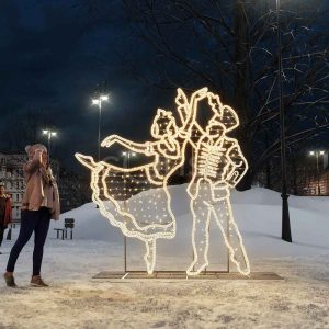 Световая композиция «Танцоры», 3×2,8×0,87 м, IP65, тёплое свечение