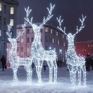 Семья оленей: (серия 1,9м динамика 2 шт., серия 2,5м динамика 1 шт.) OL 358, IP65, холодный свет