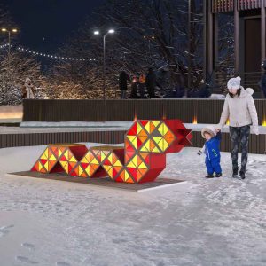 Световая модульная скамейка «Змейка»