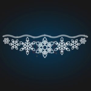 Новогодняя световая растяжка «Снежинки», 5×1,3 м, IP65, холодное свечение