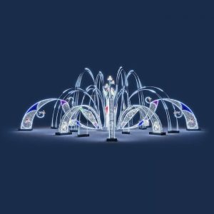 Уличный фонтан с подсветкой «Калейдоскоп», 8,76×2,95×8,76 м, IP65, холодное свечение
