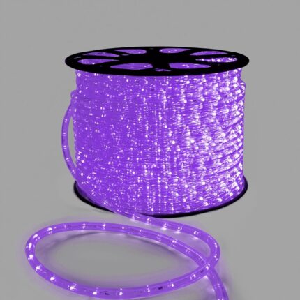 Светодиодный Дюралайт Ø13 мм Фиолетовый 24В, 36 LED/м, Бухта 100м, Свечение 360°, IP65