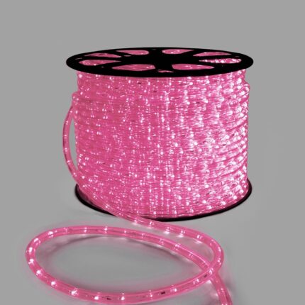 Светодиодный Дюралайт Ø13 мм Розовый 24В, 36 LED/м, Бухта 100м, Свечение 360°, IP65