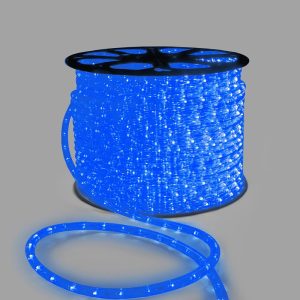 Светодиодный Дюралайт Ø13 мм, синий с мерцанием, 220 В, 36 LED/м, бухта 100 м, свечение 360°, IP65