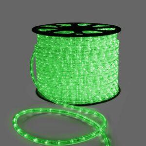 Светодиодный Дюралайт Ø13 мм, зелёный статика, 220 В, 36 LED/м, бухта 100 м, свечение 360°, IP65