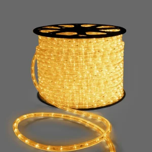 Светодиодный Дюралайт Ø13 мм, жёлтый статика, 220 В, 36 LED/м, бухта 100 м, свечение 360°, IP65
