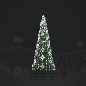 Комплект украшений на ёлку «Серебряный Полярис» – ELK 49 OBV, IP65, серебряное свечение