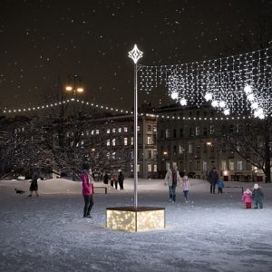 Декоративная опора «Ромб», 4,47 м, IP65, золотое свечение