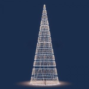 Сегментная новогодняя ёлка‑конус, 10 м, IP65, тёплый свет
