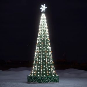 Уличная ёлка на Новый год «Ожерелье», 12–16 м, IP65, холодный свет