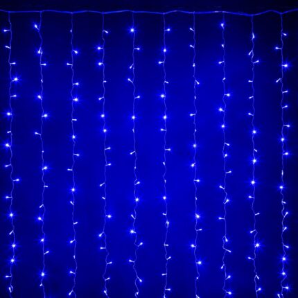 Гирлянда Занавес 3×2 м, Синий с Мерцанием, 320 LED, IP20