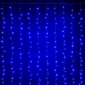 Гирлянда Занавес 3×3 м, Синий с Мерцанием, 450 LED, IP20