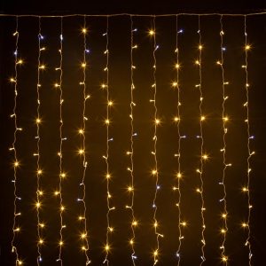 Гирлянда Занавес 3×3 м, Тепло-Белый с Мерцанием, 220В, 440 LED, IP20