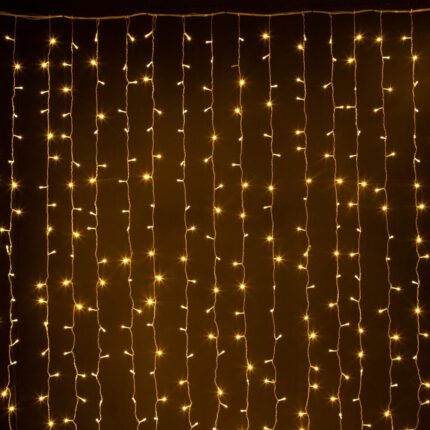Гирлянда Занавес 2×3 м Тепло-Белый с Мерцанием, 600 LED, IP20