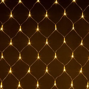 Светодиодная Сеть 1.5x1.5 м Тепло-Белая 220В, 150 LED, Провод Прозрачный ПВХ, IP20
