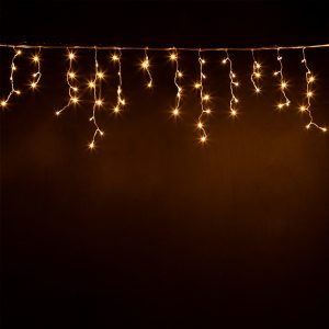 Гирлянда Бахрома 3 м с Мерцанием Тепло-Белая, 120 LED, Прозрачный ПВХ, IP20