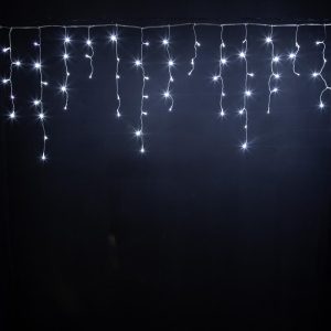 Гирлянда Бахрома 3 м Белая с Мерцанием, 120 LED, Прозрачный ПВХ, IP20