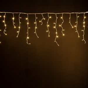Гирлянда Бахрома 5 м Тепло-Белая Статика, 200 LED, Белый Каучук, IP44, LEON