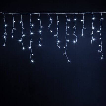 Гирлянда Бахрома 5 м Белый с мерцанием 220В, 200 LED, Провод Белый ПВХ, IP44