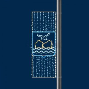 Светодиодная консоль с гербом, 0,8×2,2 м, IP65, тёплый/холодный свет