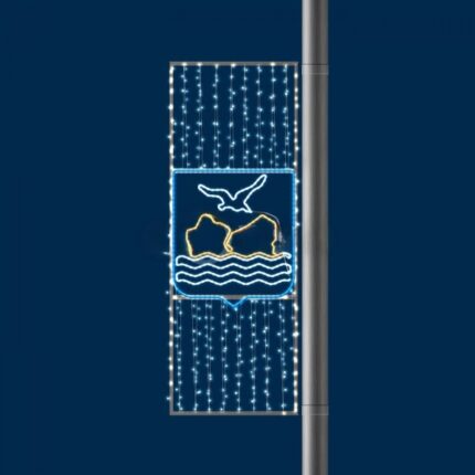 Светодиодная консоль с гербом, 0,8×2,2 м, IP65, тёплый/холодный свет