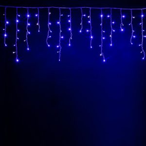 Гирлянда Бахрома 15 м Синий с мерцанием, 600 LED, IP44