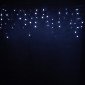 Гирлянда Бахрома 20×0,7 м Белая Статика, 220В, 800 LED, Чёрный Каучук, IP44