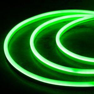 Гибкий неон односторонний 8×16 мм, 50 м, IP65, 220 В, зелёное свечение, с сетевым проводом