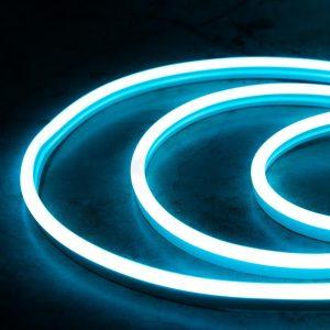 Гибкий неон односторонний 8×16 мм, 50 м, IP65, 220 В, голубое свечение, с сетевым проводом