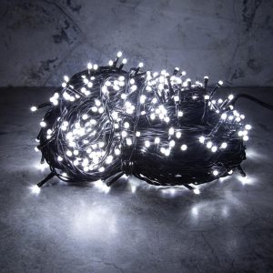 Гирлянда Клип Лайт, белый статика 50 м, 500 LED, провод чёрный каучук, IP55