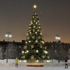 Ствольная таёжная ель «Лесная сказка», 16 м, IP65, тёплый свет