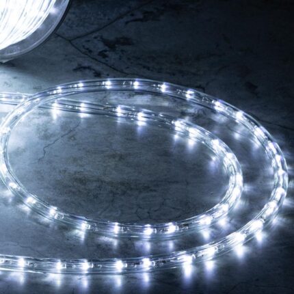 Светодиодный Дюралайт Ø11 мм Белый 220В, 30 LED/м, Бухта 100м, мерцающий, Свечение 360°, IP65