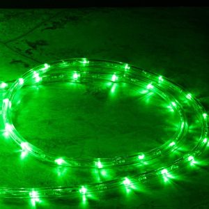 Светодиодный Дюралайт Ø11 мм, зелёный с мерцанием, 220 В, 30 LED/м, Бухта 100 м, свечение 360°, IP65