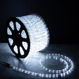 Светодиодный Дюралайт Ø13 мм, белый с мерцанием, 220 В, 36 LED/м, бухта 100 м, свечение 360°, IP65