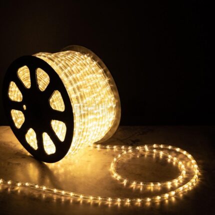 Светодиодный Дюралайт Ø13 мм Тепло-Белый 220В, 36 LED/м, Бухта 100м, мерцающий, Свечение 360°, IP65