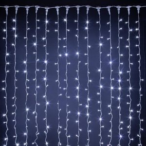 Гирлянда-занавес 2×9 м, Белый Статика, 1530 LED, белый каучук, IP44, 220 В