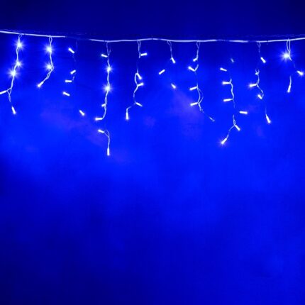 Гирлянда Бахрома 5×0,7 м Синяя статика, 150 LED, IP65, белый каучук