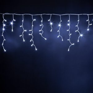 Гирлянда Бахрома 5×0,7 м Белая статика, 150 LED, IP65, белый каучук