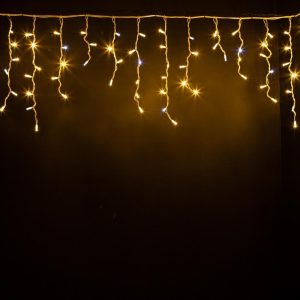 Гирлянда Бахрома 3 м Тепло-Белая с Мерцанием, 100 LED, Белый Каучук, IP65, LEON