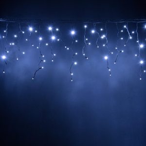 Гирлянда Бахрома 5 м Белый с мерцанием, IP65, 210 LED, Чёрный Каучук