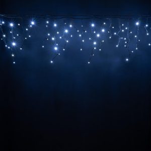 Гирлянда Бахрома 5 м Белая с мерцанием 220В, 220 LED, Чёрный Каучук IP65