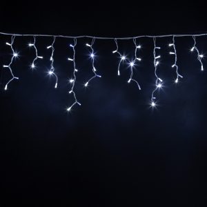 Гирлянда Бахрома 5 м Белый с мерцанием 220В, 150 LED, Провод Белый Каучук, IP65, без сетевого шнура